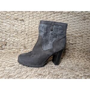 Juicy Couture Lupia Gray Bootie High Heel Zip Ankle Boots Women's Size 9 M